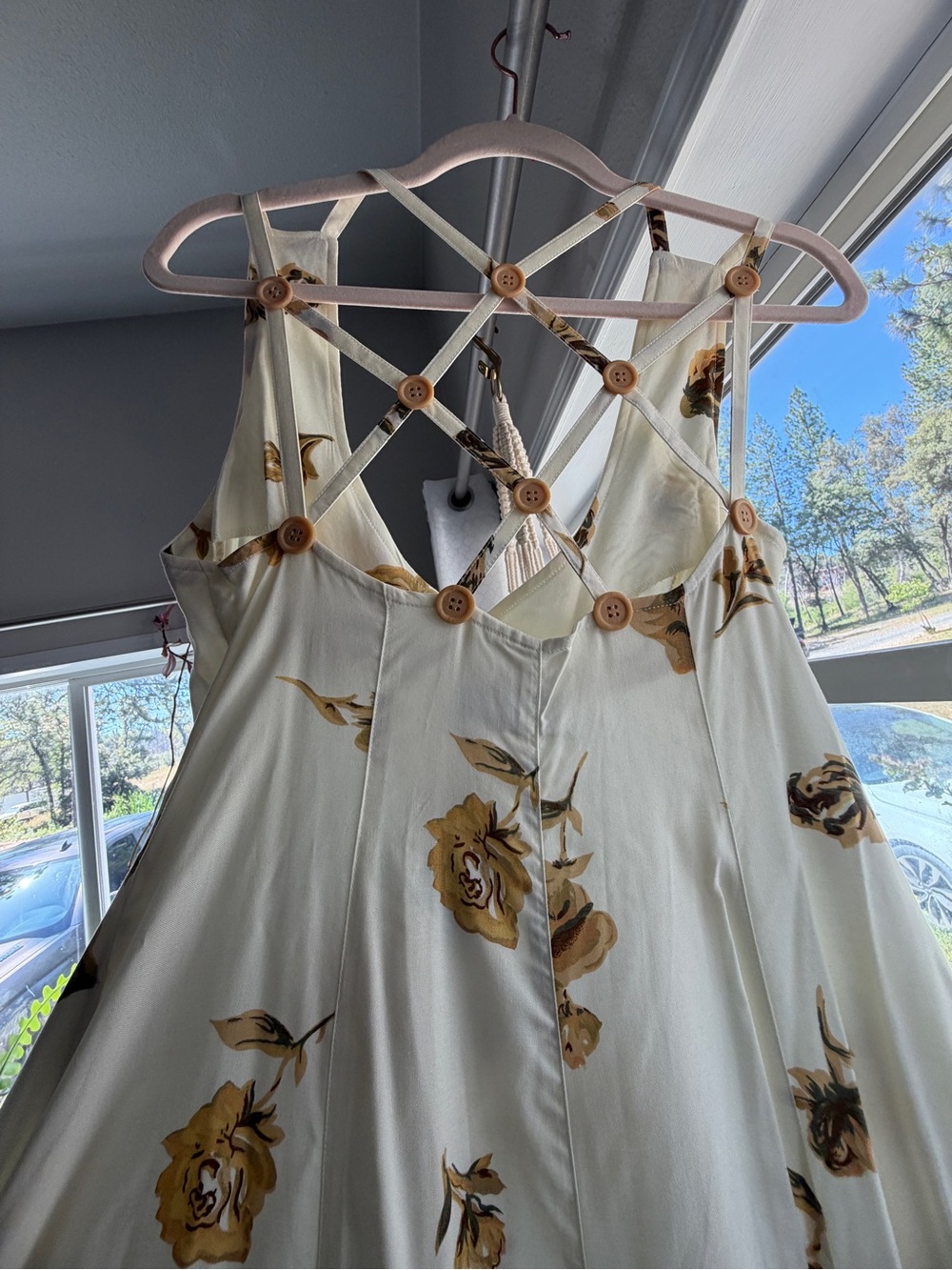 Together Cream Floral Button-Front Sundress - Picture 4 of 5